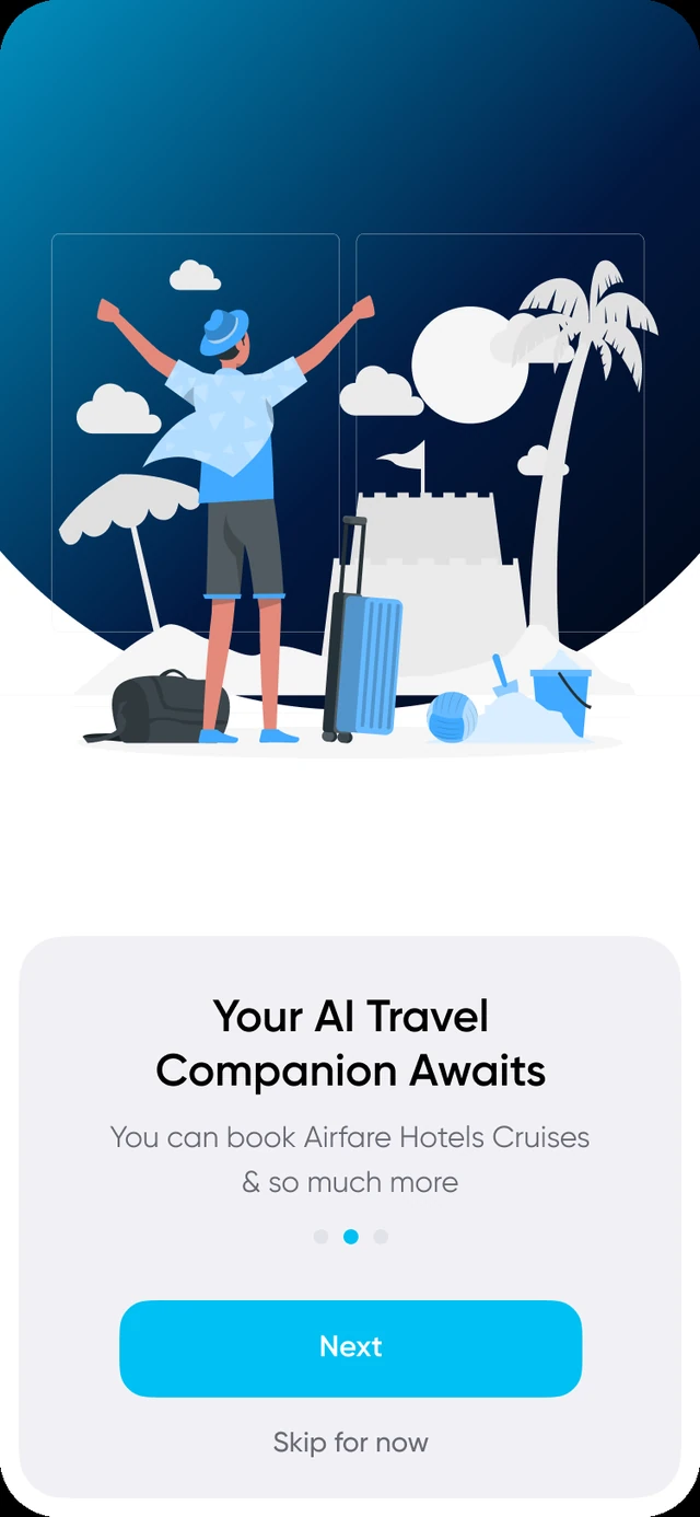 ZipTrip — Onboarding — book everything