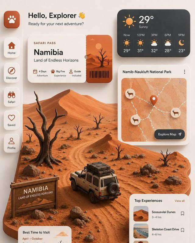 Safari explorer travel web app