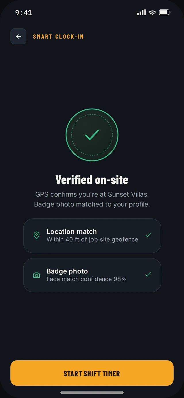 CrewIQ — Smart clock-in verification