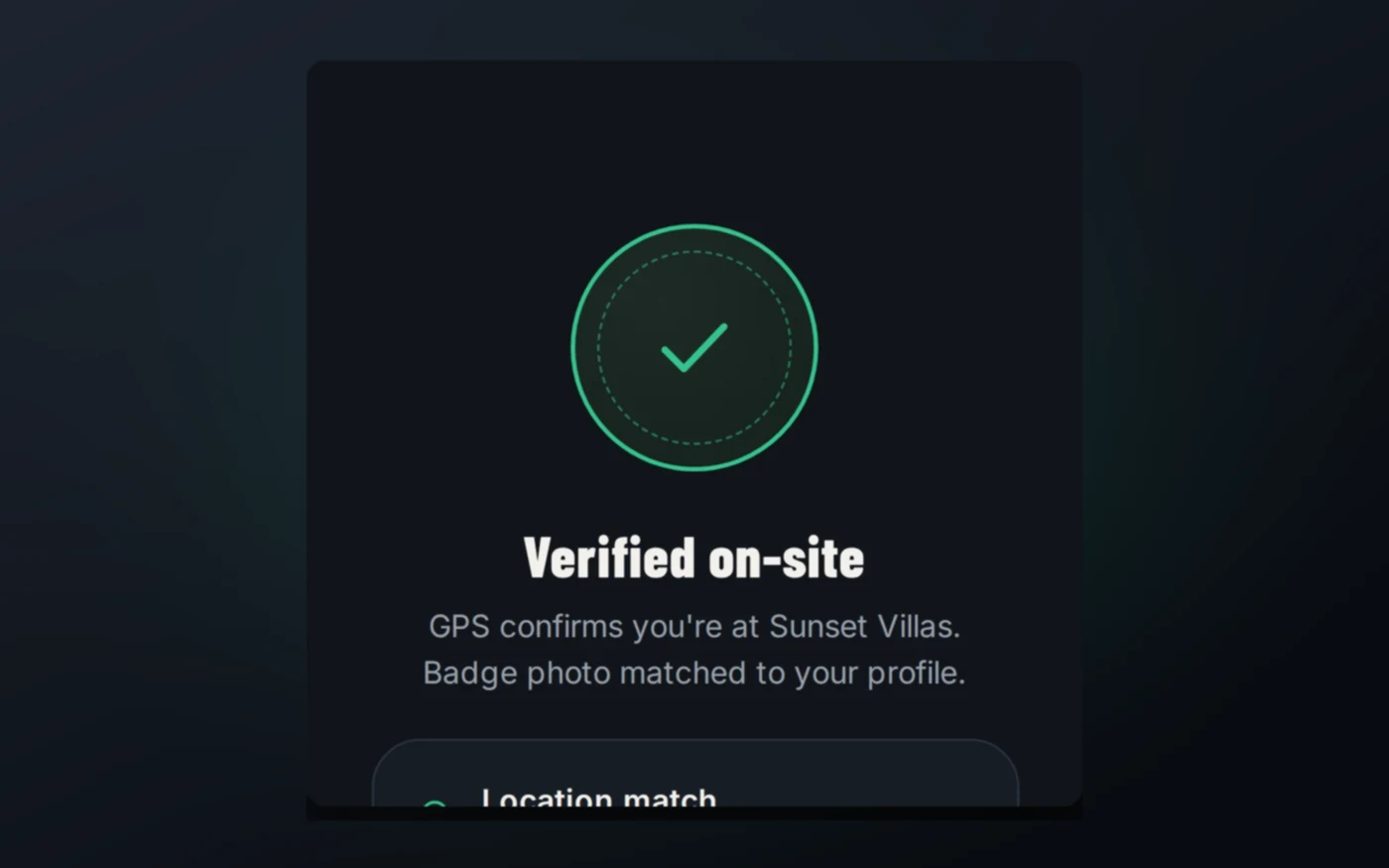 Verified clock-in