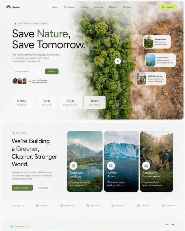 Aeline environmental nonprofit website