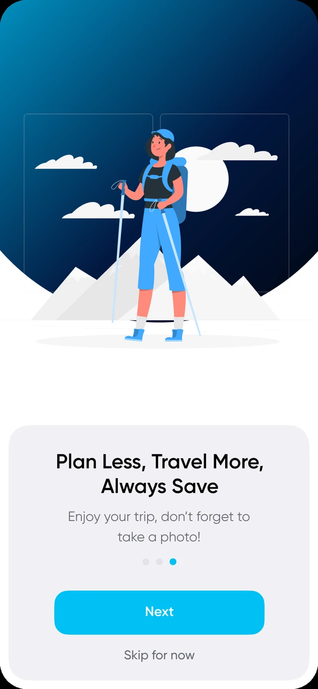 ZipTrip — Onboarding — plan less, save more